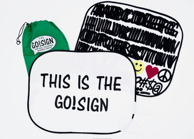 Reusable protest sign kit with interchangeable press-on letters for midterms and rallies