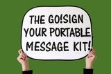 weatherproof reusable protest sign with hook-and-loop letters